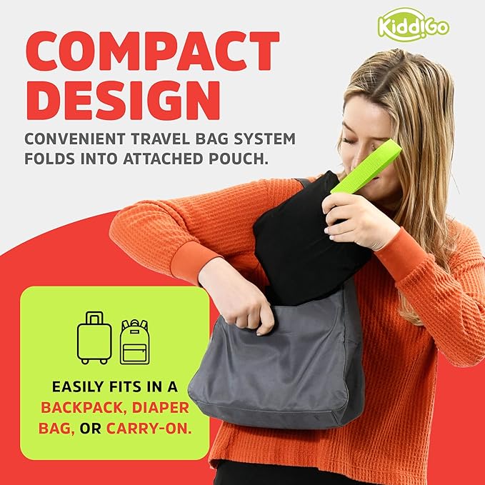 KiddiGo Umbrella Stroller Bag for Airplane Travel, Black and Green, 47" H x 15" W x 12" D, Fits Most Standard Umbrella Strollers, Gate Check Stroller Cover, Water-Resistant, Durable, Easy Carry Design