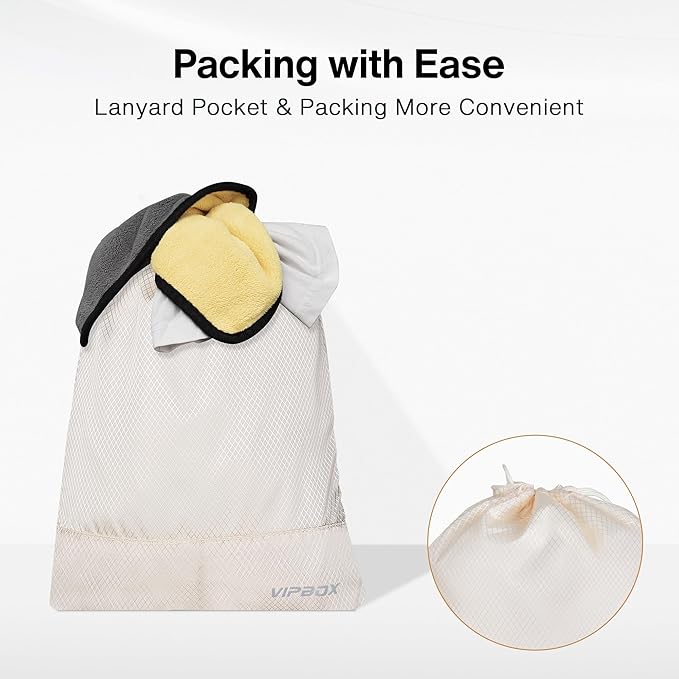 5 Set Packing Cubes Travel for Luggage Durable Suitcases Organizer Bags Lightweight Airplane Travel Vacation Essentials Accessories for Carry on (Cream)