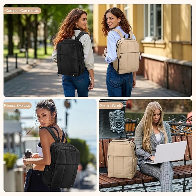 CLUCI Lightweight Travel Backpack Carry on Flight Approved, Puffy Gym Backpack with Shoe Compartment, Personal Item Travel Bag, 15.6 inch Laptop Backpack for Weekender Business