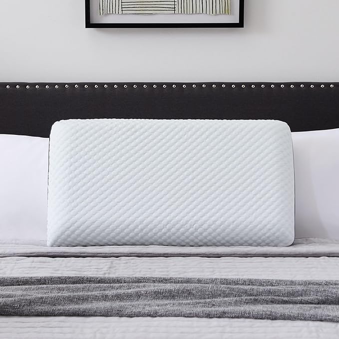WEEKENDER Gel King Size-1-Pack-Medium Plush Feel-Neck and Shoulder Support-Side, Stomach, and Back Sleepers-Home, Hotel, & Hospital Essentials-CertiPur Certified Memory Foam Pillow, Blue
