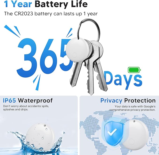 Air Tracker Tag for Android Smart Tag（Not for iOS）Air Tracker Tags-4 pack Android Work with Google Find Hub App Key Finder Bluetooth Tracker Item Locator for Purse, Keys, Luggage, Backpack, Pets，etc.