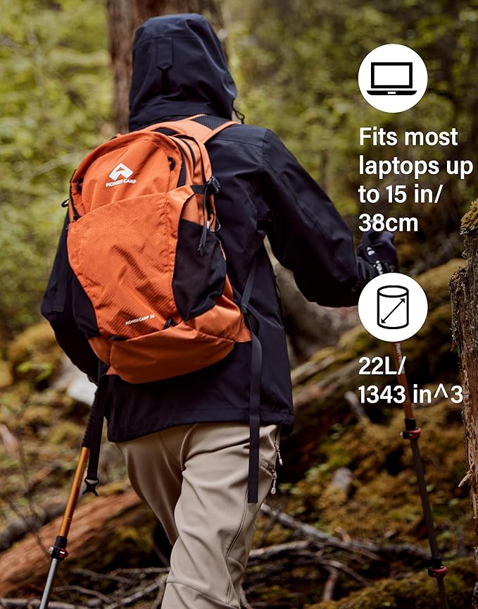 Pioneer Camp Hiking Backpack 22L Small Hiking Hydration Gear Lightweight Camping Backpack Travel Daypack for Women Men