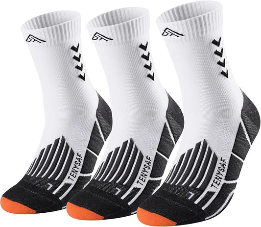 Compression Crew Running Socks: Athletic Socks for Men Women with Cushion,3 Pairs Work Hiking Basketball Sport Socks