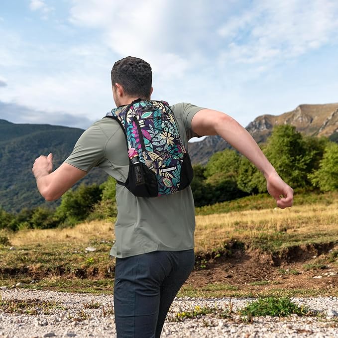 Lightweight Hydration Backpack, Running Backpack with 2L Water Bladder, Hydro Water Daypack for Cycling Hiking Rave for Men Women