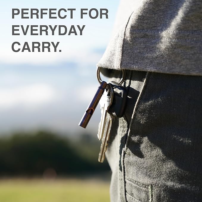 DAILYCARRYCO. Titanium Whistle for Emergency, Camping & Hiking Whistle, Pitched Whistle, Tiny Whistle Necklace, Small Whistle, Whistle for Life, Emergency Whistle Necklace, 120db Ultra Loud (Black)