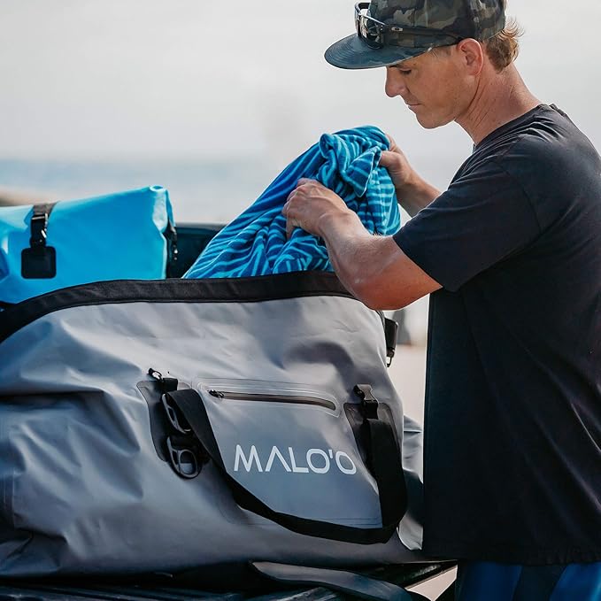 Malo'o Waterproof Dry Bag Duffel 40L/60L/100L, Roll Top Duffel Keeps Gear Dry for Kayaking, Rafting, Boating, Swimming, Camping, Hiking, Beach, Fishing - Internal & External Pockets and Molle Loops