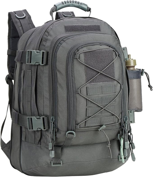 Large Tactical Backpack for Men Military Backpack with DIY System for Travel, Work,Camping,Hunting,Hiking,Sports (GRAY)
