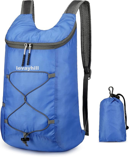 16L Hiking Daypack Lightweight Foldable Travel Backpack Water Repellent Camping Outdoor Packable Easy Carry-on Bag (Royal Blue)