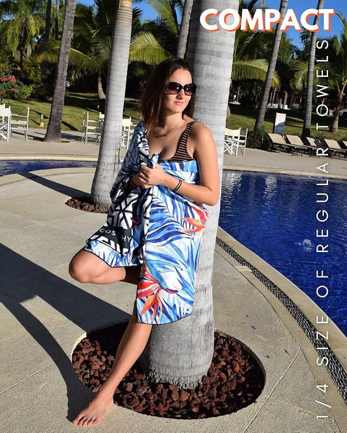 ECCOSOPHY Microfiber Beach Towel - Sand Free Towels are Quick Dry, Light Weight, Super Absorbent - Perfect Pool, Travel, Cruise, Camping Essentials - Oversized Extra Large for Adults 71x35 in