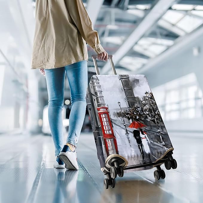Travel Luggage Cover Suitcase Protector Fits 18-32 Inch Wheel Covers PatternedTravel Related Items Flower Luggage Protector Elastic XL
