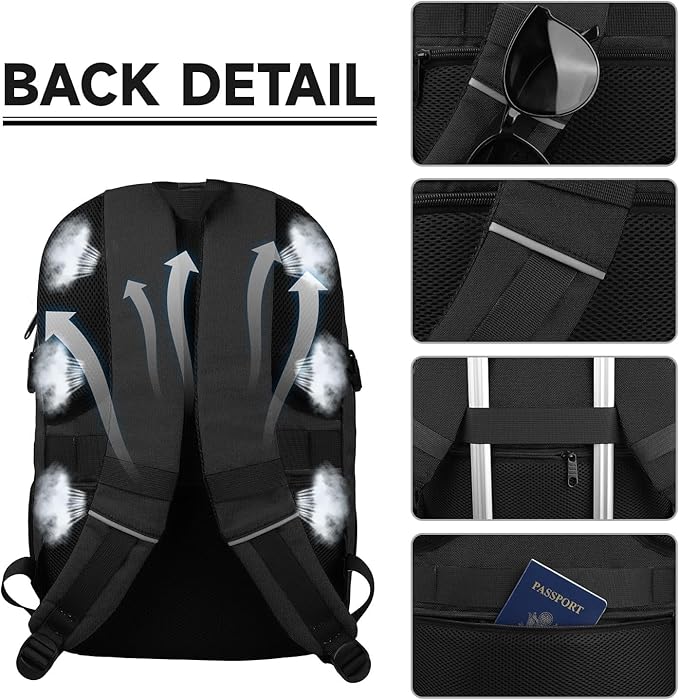Lapsouno Laptop Backpack, Travel Laptop Backpack, Business Anti Theft Slim Sturdy 15.6 Inch TSA Friendly with USB Port, Water Resistant College School Computer Bag Gifts for Men Women, Black