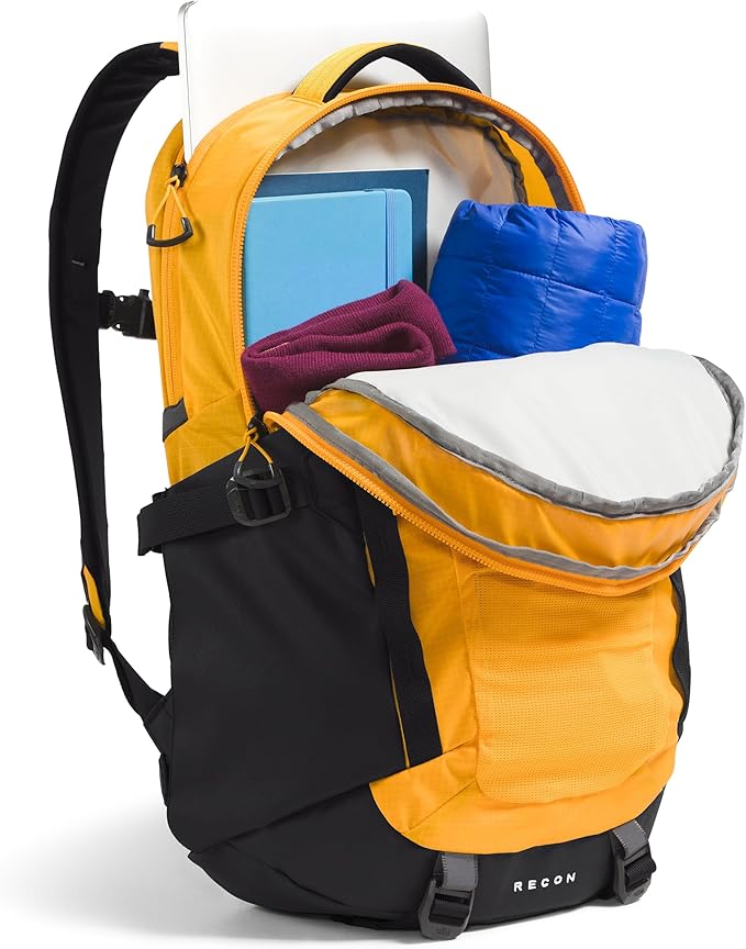 The North Face Recon Everyday Laptop Backpack - PFAS Free, Summit Gold/TNF Black, One Size
