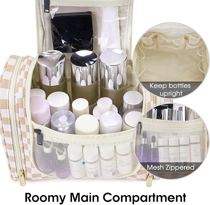 Narwey Hanging Toiletry Bag for Women Travel Makeup Bag Organizer Toiletries Bag for Cosmetics Essentials Accessories