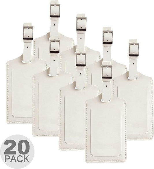 8 Pack Leather Luggage Travel Bag Tags by Travelambo
