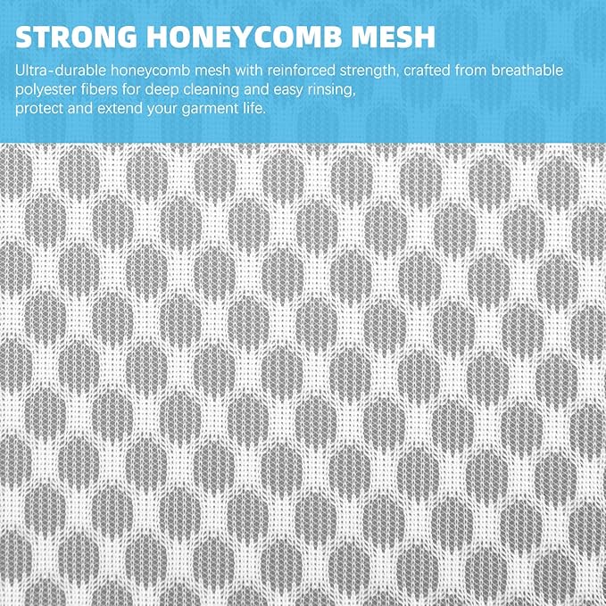6-Pack Honeycomb Mesh Laundry Bags for Delicates - 12x16 Inches Medium Washing Bags for Bras, Lingerie, Socks, Baby Clothes - Gentle Wash Protection with Zipper Closure (6 Medium)