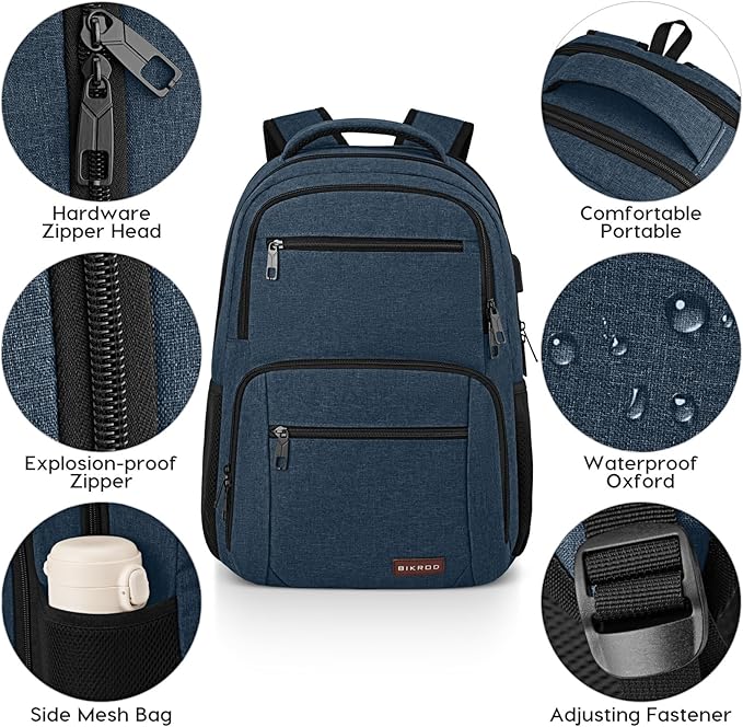 Backpack for Boys Men, School Backpack for Teens Girls, Lightweight Casual High School Bookbag, Daily-use Travel Laptop Backpack with USB Charging Port Fits 15.6 Inch Notebook