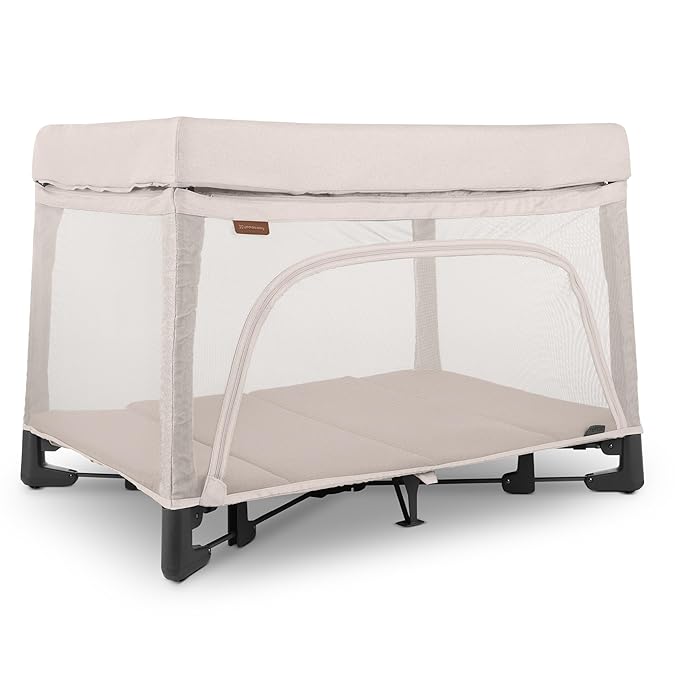 UPPAbaby Remi Playard | Deluxe 3-in-1 Portable Playard, Bedside Bassinet + Travel Crib| Mesh Bassinet, Mattress, Organic Cotton Mattress Cover + Storage Bag Included | Charlie (Sand Mélange)