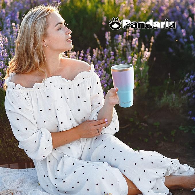 30 oz Leak Proof Tumbler with Straw, Stainless Steel Vacuum Insulated Tumbler with Straw, Durable & Dishwasher Safe, Ideal for Car, Camping, Hiking, Outdoor (Mermaid)