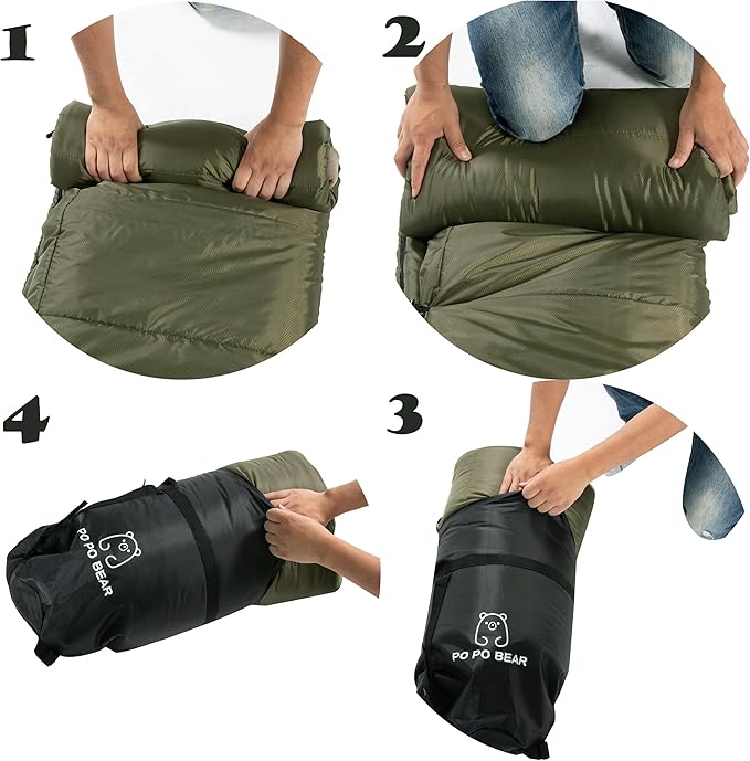 PO PO BEAR Zero Degree Sleeping Bag for Adults 100% Cotton Flannel Tall and Big