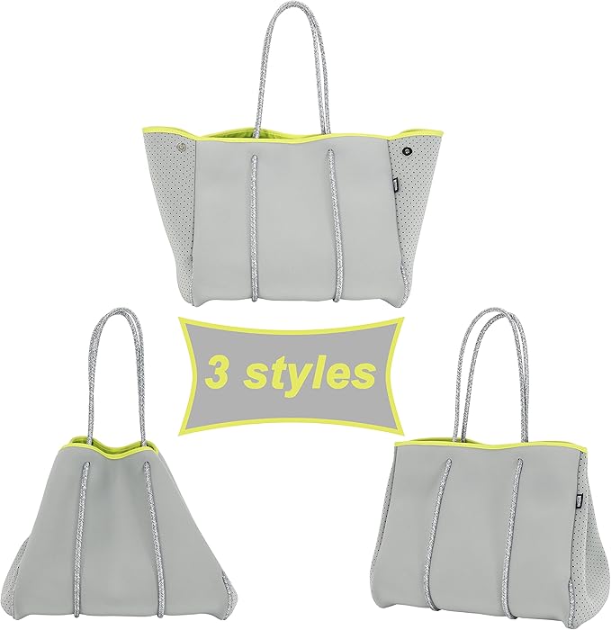 QOGiR Neoprene Multipurpose Beach Bag Tote with Inner Zipper Pocket … … … …
