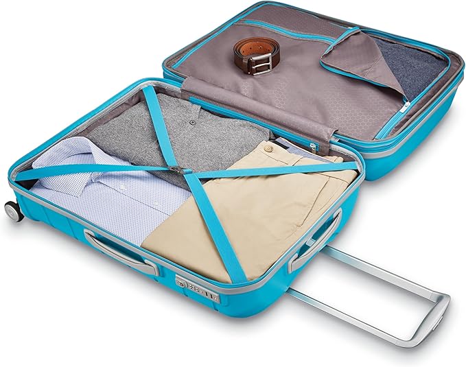 Samsonite Freeform Large Checked Luggage with Dual 360° Spinner Wheels - TSA Lock, Airline-Approved - Lightweight Durable Polypropylene Expandable Hardshell - Ocean Blue