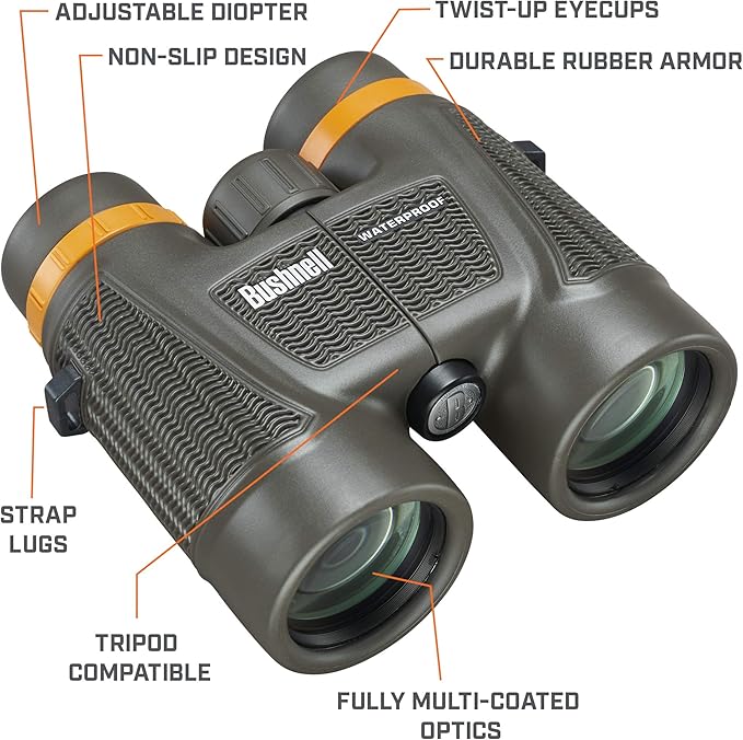Bushnell H2O Xtreme 10x42 Compact Waterproof Binoculars with Fully Multi Coated Lens for Hunting and Boating 181042C