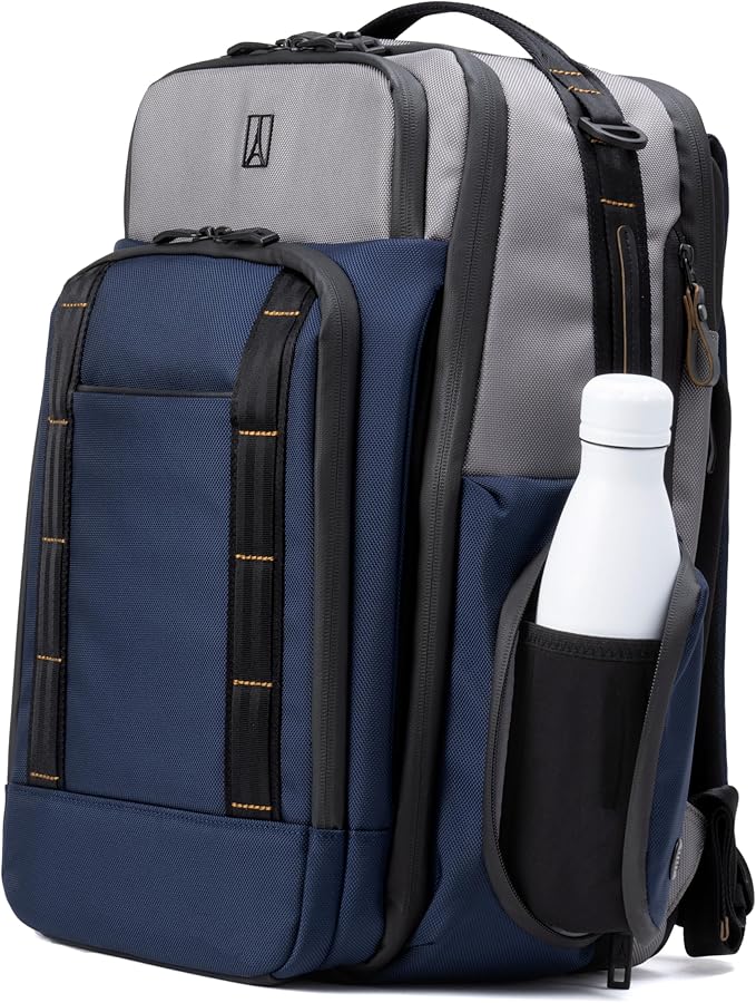 Travelpro Altitude Large Expandable Travel Laptop Backpack 30-36L, 16 Inch Laptop, Water Resistant, Work, Business, Men and Women, Stellar Navy/Grey