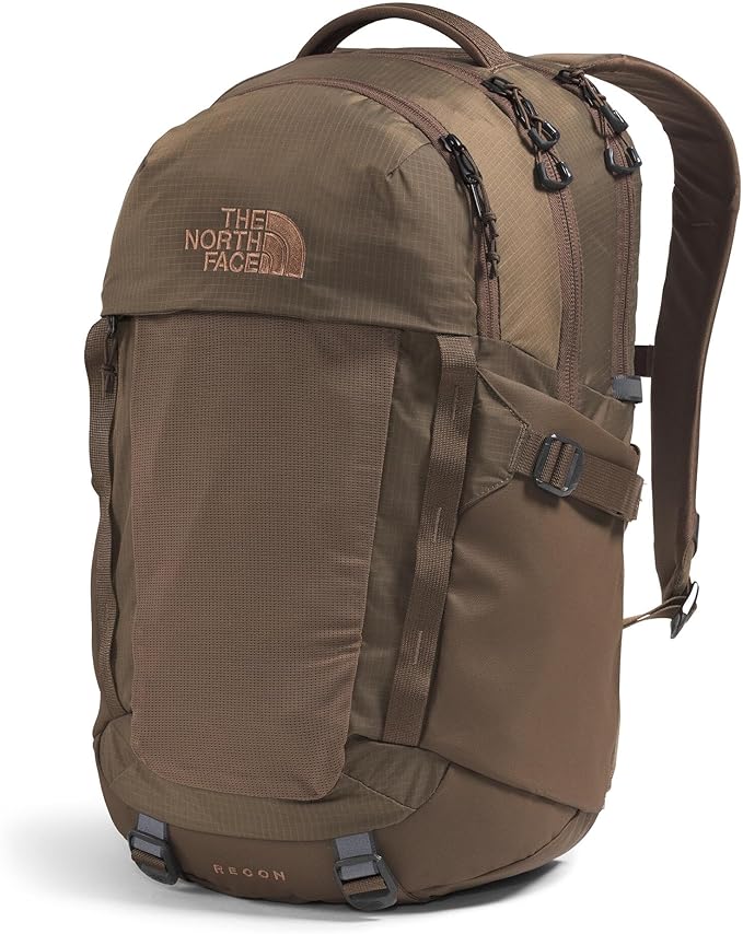 THE NORTH FACE Recon Everyday Laptop Backpack | Daypack with Water Repellent Finish, 16" Laptop Sleeve, 2 Water Bottle Pockets, Smokey Brown/Latte, One Size