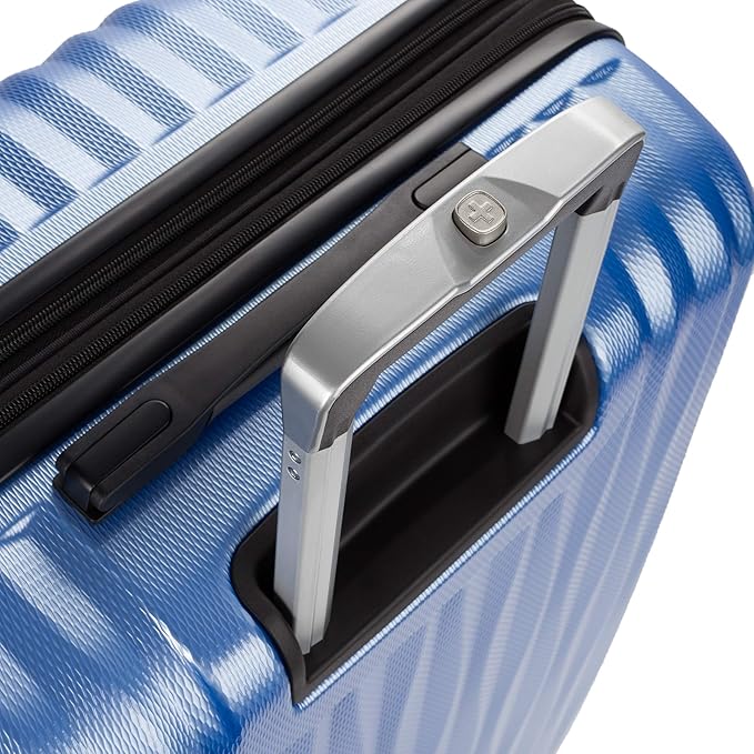 SwissGear 7272 Energie Expandable Hardside Luggage with Spinner Wheels and TSA Lock, Periwinkle Blue, Checked-Large 27-Inch