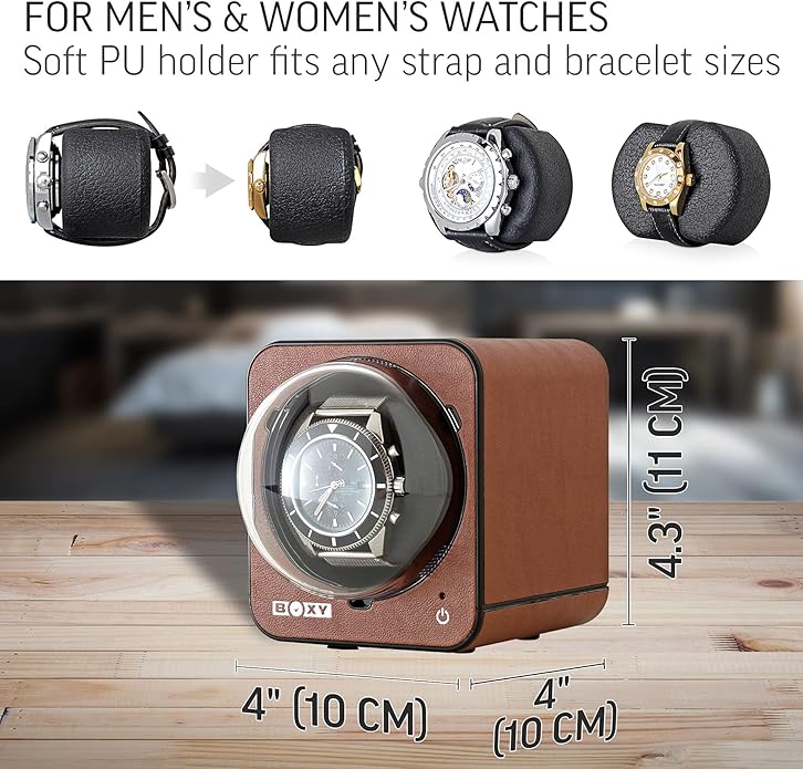 Watch Winder for Automatic Watch with Vertical Rotor Stop (with AC Adapter)