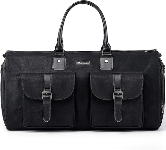 Modoker Garment Convertible Weekender Bag,Carry on Canvas Garment Duffle Bag Heavy Duty Overnight Bags for Men Women