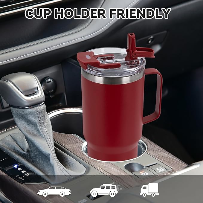 HASLE OUTFITTERS 30oz Tumbler Bulk with Handle, Insulated Travel Coffee Mug Set with Handle Leak-Proof Double Wall Stainless Steel Vacuum Tumblers Pack Metal Cup for Hot and Cold Drink