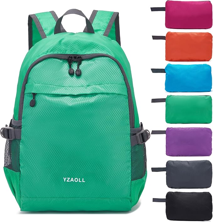 YZAOLL Small Lightweight Packable Hiking Backpack, 20L Hiking Backpack Day Pack for Women Men Travel Camping Vacation,Qing