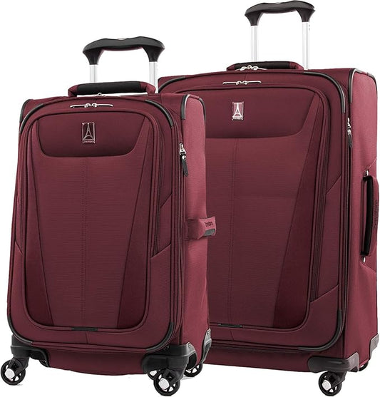 Travelpro Maxlite 5 Softside Expandable 2-Piece Luggage Set — Carry-On and Medium Checked Luggage — Burgundy