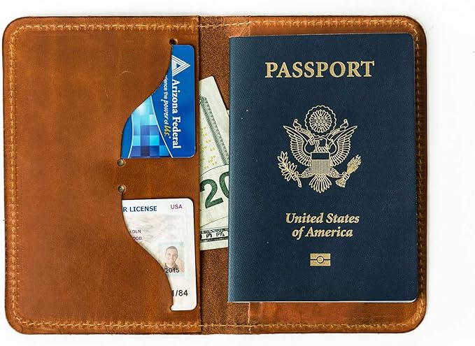 Leather Passport Cover, Field Notes Cover Wallet, Travel Passport Cover, Personalized Wallet Cover, Custom Full Grain Leather Passport, Passport Holder, Made in USA