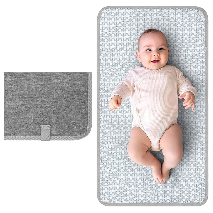 Accmor Portable Diaper Changing Pad, Waterproof Baby Changing Mat, Foldable Portable Travel Changing Pads for Baby, Grey