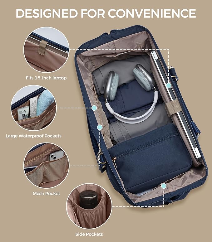 Weekender Bags for Women, Large Travel Duffel Bag with Shoes Compartment, Carry On Overnight Tote Bags with Toiletry Bags, Hospital Bags for Labor and Delivery