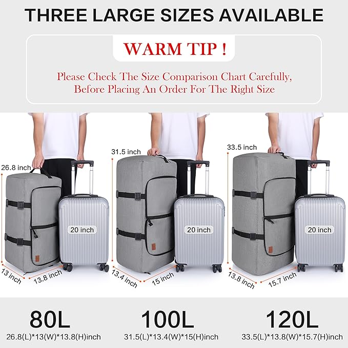 100L Duffle Bag for Travel, Large Foldable Waterproof Travel Duffel Bags Weekender Overnight Bag for Men and Women with Shoe Compartment
