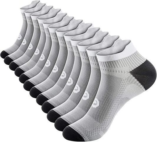 PAPLUS Ankle Compression Sock for Men and Women 2/4/6 Pairs, Low Cut Compression Running Sock with Ankle Support