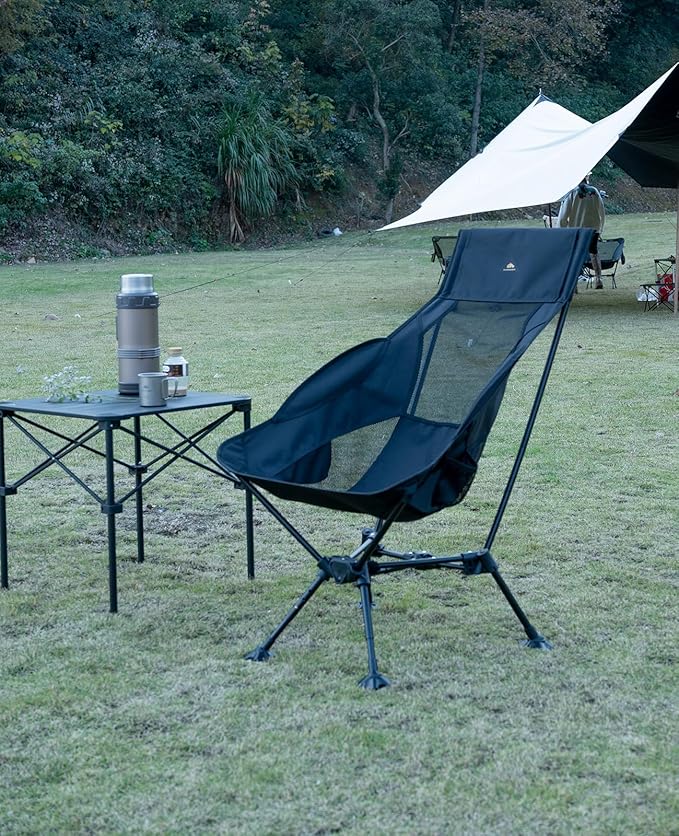 iClimb Ultralight Compact Camping Folding Beach Chair with Anti-Sinking Large Feet