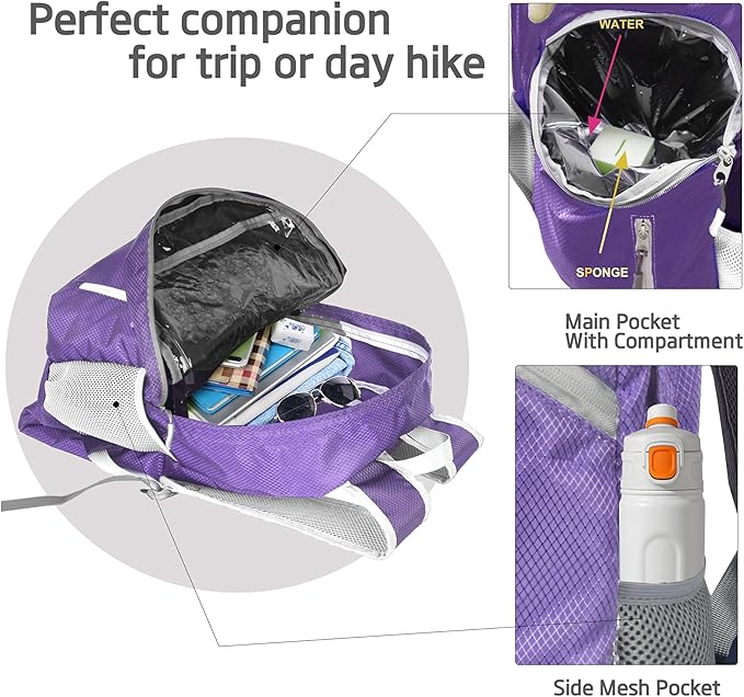 35L Foldable Waterproof Backpack For Outdoor Sports Travel Inside Wet Clothes Compartment Packable For Multiple
