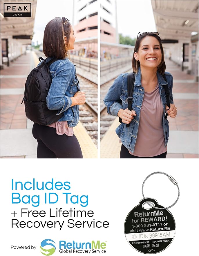 Peak Gear Foldable Backpack - Compact Packable Day Pack - Includes Lifetime Lost & Found ID