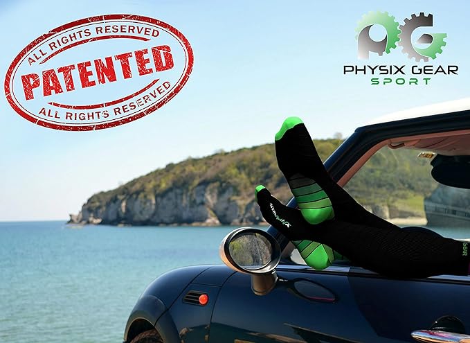 Physix Gear Compression Socks 20-30 mmHg - Men & Women - Running, Nurses, Shin Splints, Flight, Travel