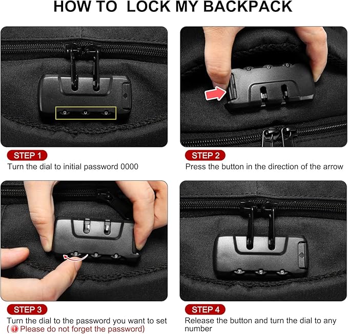 LOVEVOOK 17 inch Travel Laptop Backpack, DarkGrey, Waterproof, Anti-Theft with Lock, USB Charging Port, Large Capacity, Multi-Purpose