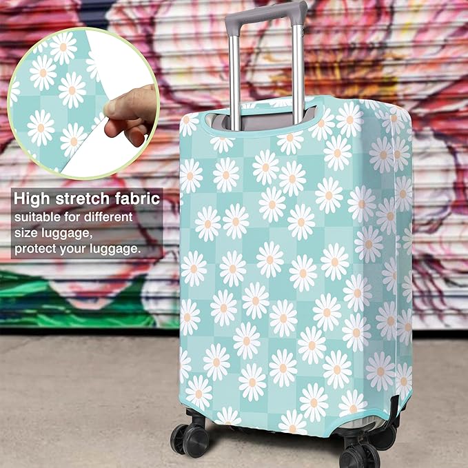 Travel Luggage Cover Suitcase Protector Fits 18-32 Inch Wheel Covers PatternedTravel Related Items Flower Luggage Protector Elastic S
