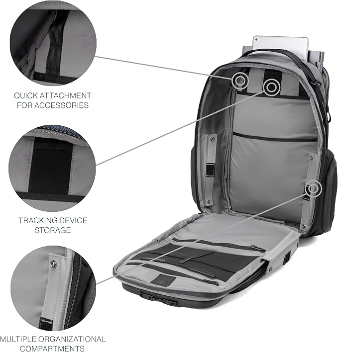 Travelpro Altitude Large Expandable Travel Laptop Backpack 30-36L, 16 Inch Laptop, Water Resistant, Work, Business, Men and Women, Falcon Grey