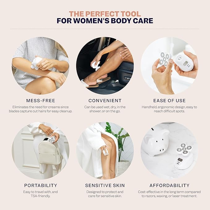 Freebird FlexSeries Electric Razor for Women - Silk Smooth Legs, Body Hair, & Pubic Shaver - for Private Area, Sensitive Skin, Bikini Trimmer