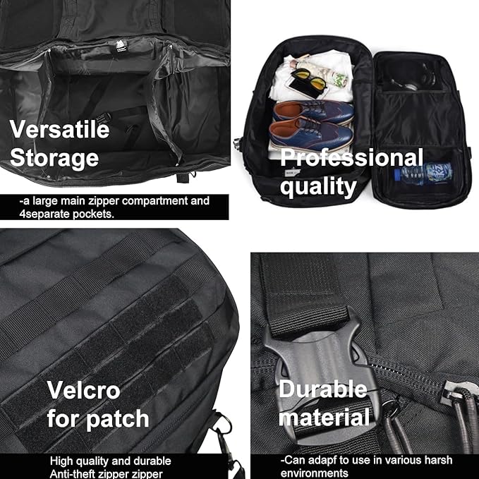 3 In 1 Military Backpack Travel Duffle Bag for Weekender Gym Traveling Workout Deployment
