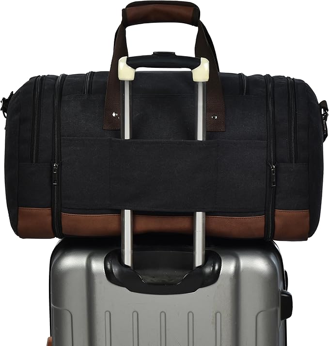 Dimayar Canvas Duffle Bag for Travel,Expandable Carry on Bag,Overnight Weekend Gym Bag Duffel Bag Mens Travel Bag