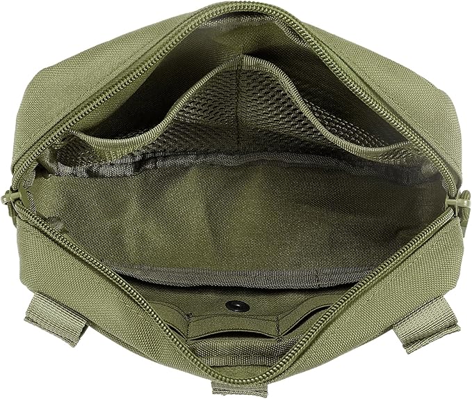 Tactical Molle Admin Pouch Utility Laser Cut EDC Tool Pouch Bag Horizontal Modular Pouches Include US Flag Patch and Keychain